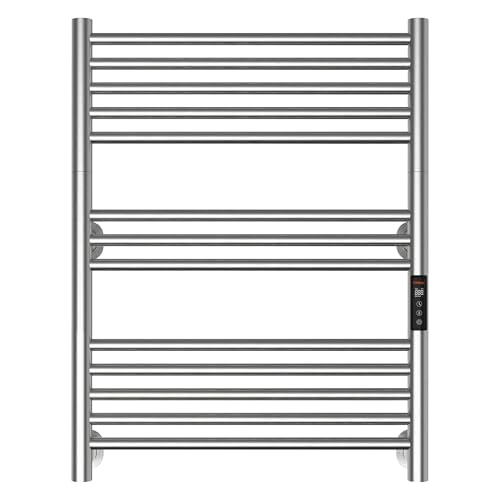 Heated Towel Rack Foldable Smart Dual-Zone APP No-Drill Brushed CA3 - color: Brushed, size: Ultra-13Bar H27.56 x W21.65
