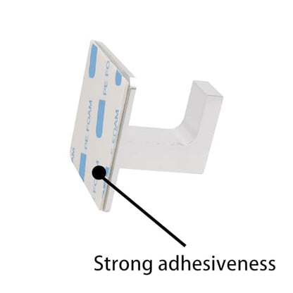 Bathroom Towel Hooks, 2 Pack Self Adhesive Square Coat Hooks, Sturdy No Drilling Robe Hook, Heavy Duty Aluminum Clothes Hanger, Wall Hooks for Bathroom Bedroom Kitchen (Sliver, 2 Inch) - color: Sliver, size: 2 Pack