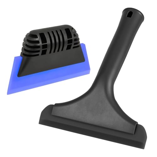 Window Tint Tool All-Purpose 6" Silicone Cleaning Squeegee 5 inch Handy Small Rubber Window Squeegee Auto Water Blade for Car Windshield, Window, Mirror, Glass Door,Shower (Black and Blue) - color: Black and Blue