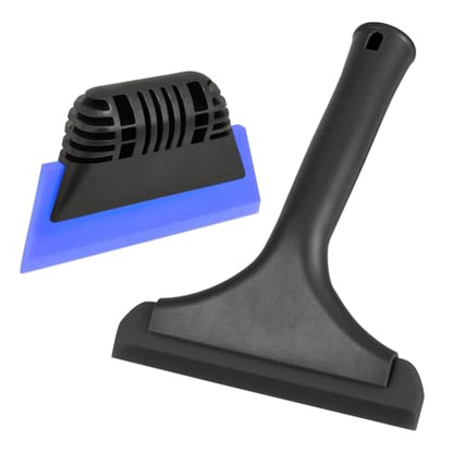 Window Tint Tool All-Purpose 6" Silicone Cleaning Squeegee 5 inch Handy Small Rubber Window Squeegee Auto Water Blade for Car Windshield, Window, Mirror, Glass Door,Shower (Black and Blue) - color: Black and Blue