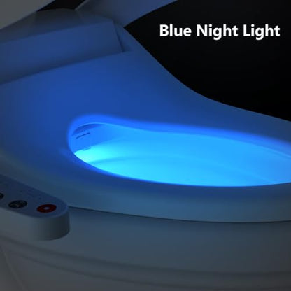 R&T V2601 Electric Bidet Seat, Elongated Smart Toilet Seat with Warm Water, Adjustable Heated Seat, Air Dryer, Night Light, Bidet Attachment for Toilet - color: V2601