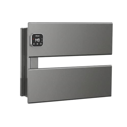 L Series Electric Towel Warmer for Bathroom, 2 Panel, Gun Gray | Thermo Control and Timer, Fast Heat in 3 Mins, Dry Towels in 4 hrs, Memory Function, Work with Smart Plug, Left-Wiring - color: Gun Gray, size: 2 Panel