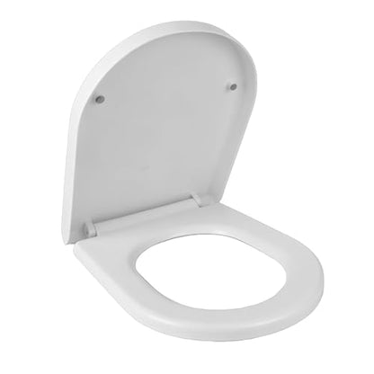 elongated U Toilet Seat Soft Close Quick Release White PP Seat | Soft close toilet seat with quick release hinge, durable PP material, stable design, easy cleaning and simple installation - size: 18.3*14.2in