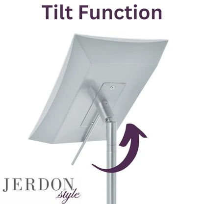 JERDON Lighted Makeup Mirror with 5X Magnification - Nickel - JRT910NL | 6.5" x 9" Rectangular Frame, LED Lighting, 17" Tall - color: Nickel