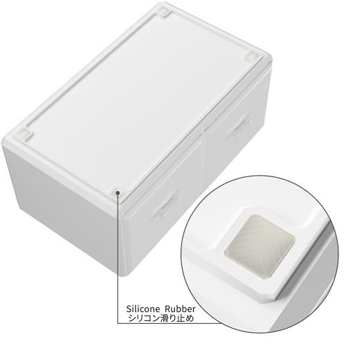 READAEER Makeup Organizer 3 Pieces Cosmetic Storage Case with 6 Drawers (White) - color: White