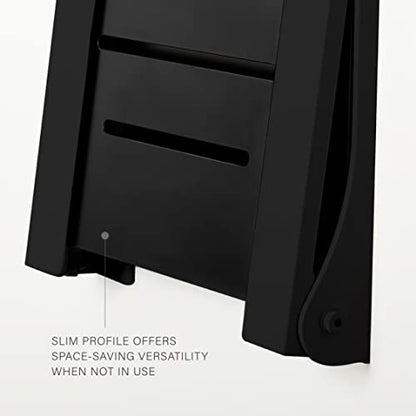 Seachrome SHAF-185155-PBS-S-MB High Back Silhouette Folding Wall Mount Shower Bench Seat with Matte Black Frame - color: Matte Black Seat With Matte Black Frame