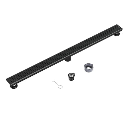 Neodrain 40" Linear Shower Drain, Matte Black 304 SS Bathroom Linear Drain | Black Shower Drain with Quadrato Grate& Adjustable Feet, Long Rectangle Shower Floor Drain in Bathroom, Balcony etc, cUPC - color: Matte Black, size: 40 In