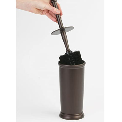 mDesign Metal Freestanding Slim Toilet Bowl Brush and Holder - color: Espresso