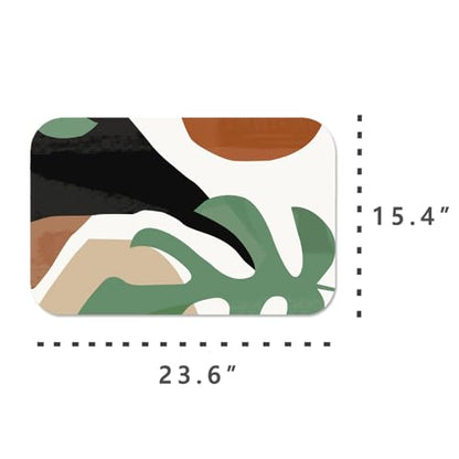 The Leaves Patterns Diatomite Stone Bath Mat Diatomaceous Earth Shower Mat Quick-Dry, Non-Slip, Easy to Clean for Bathroom Floor - color: The Leaves