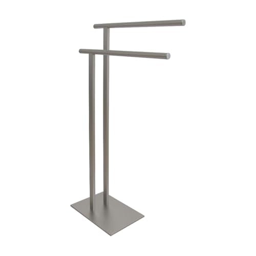 Kingston Brass SCC6038 Edenscape Double L Shape Pedestal Towel-Holder, Brushed Nickel - color: Brushed Nickel