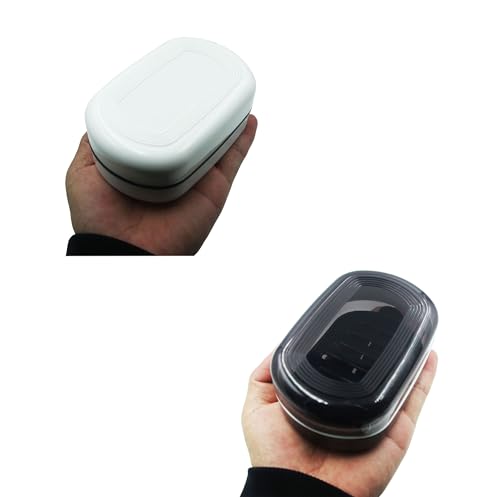 2 Pack Travel Soap Case Holder,Portable Soap Box with Draining Layer for Shower,Bathroom,Camping,Hiking,Gym (Black and White) - color: 2 Pack Black and White Soap Case