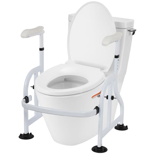 Neoaider Toilet Safety Rails with Adjustable Handrails, 300 Lbs Weight Capacity Toilet Rails, Toilet Safety Frames & Rails for the Elderly, Pregnant Women, Patients