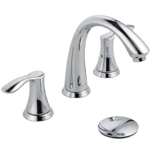 Bathroom Faucet for Sink 3 Hole, Chrome, BF405-C | 8 inch Widespread Bathroom Faucet 2 Handle Bathroom Sink Faucet for Vanity with Drain Assembly Supply line, Chrome - color: Chrome