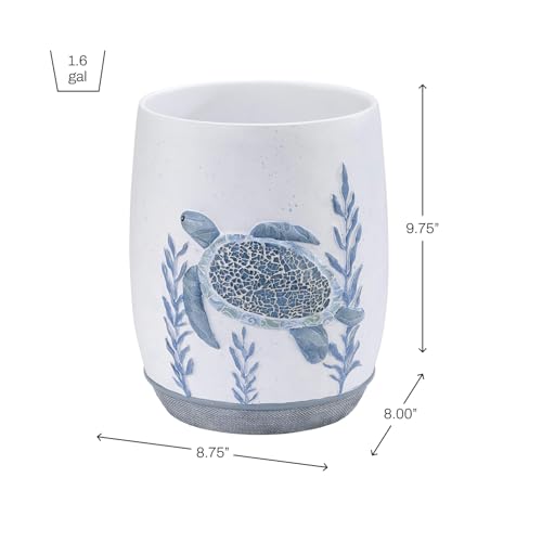 Avanti Linens - Waste Basket, Decorative Trash Can, Sealife Bathroom Decor (Caicos Collection) - size: Wastebasket