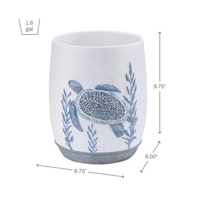 Avanti Linens - Waste Basket, Decorative Trash Can, Sealife Bathroom Decor (Caicos Collection) - size: Wastebasket