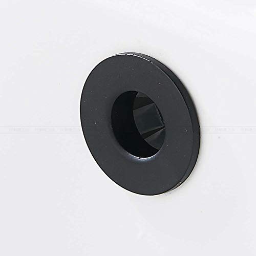 Sink Basin Trim Overflow Cover Brass Insert in Hole Round Caps Matte Black 2 PCS - color: Matte Black 2 Pcs