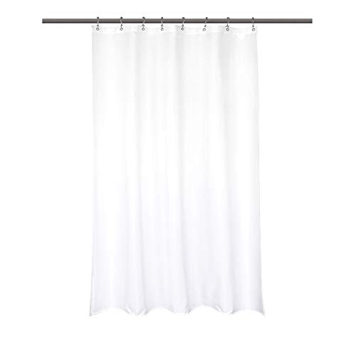 Barossa Design 48x72 Fabric Stall Shower Curtain Liner White | Soft Microfiber Cloth, Waterproof, Hotel Quality, Machine Washable, 48W x 72H for Bathroom Stall - color: Pure White, size: 48"W x 72"L (Pack of 1)