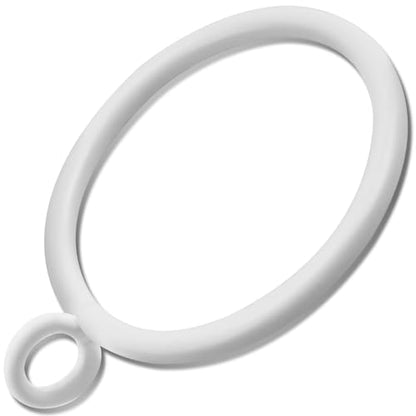 44 Pack Curtain Rings with Eyelets, Metal Drapery Rings for Pinch Pleat Curtains, Drape Ring 1.5 Inch I D, Fits Up to 1.2 in Rod (White) - color: White