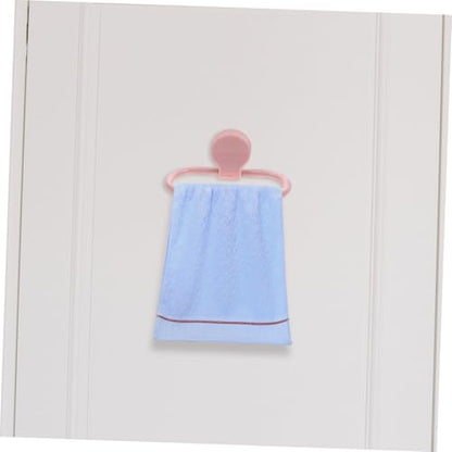 WOONEKY 2pcs Self Adhesive Towel Rings No Drill Hand Towel Holder for Bathroom Kitchen Easy to Install Versatile