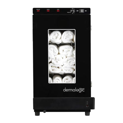 Dermalogic Towel Steamer 120G Glass Door, Black Finish Modern Design Towel Warmer for Massage Beauty Center Barber Nail Salon Spa Furniture Equipment