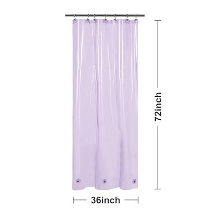 Barossa Design Clear Lavender Stall Shower Curtain Liner, 36" W x 72" H | Waterproof PEVA, PVC Free, Metal Grommets, Lightweight Plastic Shower Liner 36 x 72 Inches for Narrow Small Bathroom Stall - color: Clear Lavender, size: 36"W x 72"L (Pack of 1)