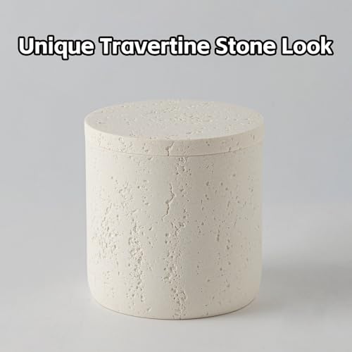 Bathroom Accessories Set,4 PCS Travertine Stone Look Collection,Cream | Modern Bath Organizer with 13.53OZ Soap Dispenser,Toothbrush Holder,Tumbler,Vanity Tray,2PCS Cotton Swab Jars for Countertop - color: Cream 6 Pcs