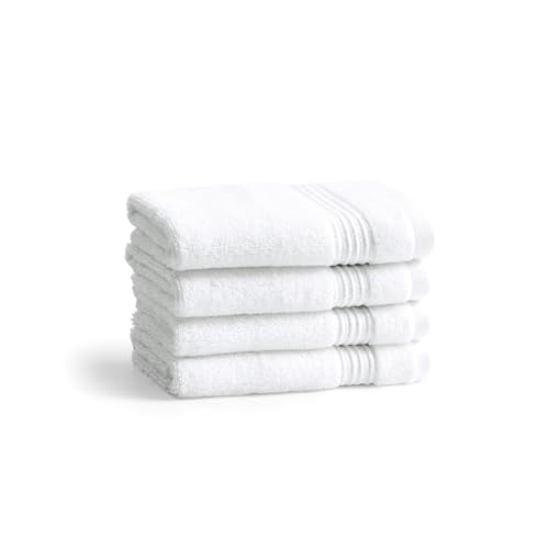 Ted Baker 4-Pack Cotton Washcloth Set Soft, Highly Absorbent 13x13, White - color: White, size: Washcloth Set - 4 Piece
