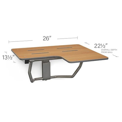 Seachrome 26" x 22.5” Teak Reversible Folding Transfer Tub/Shower Seat, ADA Compliant - color: Teak, size: 26 x 22.5