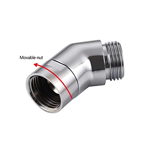 Shower Head Elbow Adapter, Shower Arm Elbow Adapter for Hand Showers and Wall-mounted Showers，Shower Arm Extension (135degree） - color: 135degree