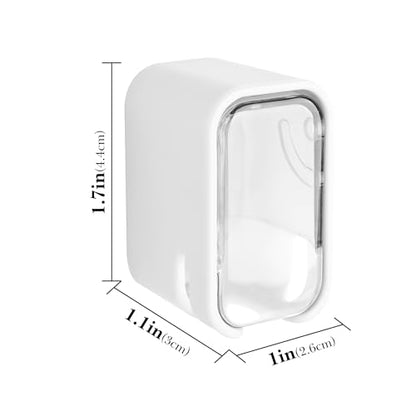 4 Pack Toothbrush Holders for Bathrooms Shower, Wall Mount Toothbrush Organizer with Cover, Self Adhesive Electric Toothbrush Storage, Quick Dry Toothbrush Hanger (Clear) - color: Clear