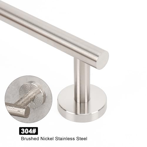 NearMoon Bath Towel Bar, Thicken Stainless Steel Shower Towel Rack Holder Wall Mounted for Bathroom, 10-lnch Overall Length-7-lnch Usable Hanging Space (1 Pack, Brushed Nickel) - color: Brushed Nickel, size: 10 Inch