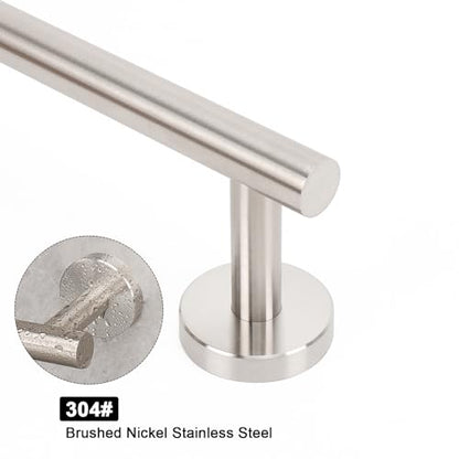 NearMoon Bath Towel Bar, Thicken Stainless Steel Shower Towel Rack Holder Wall Mounted for Bathroom, 10-lnch Overall Length-7-lnch Usable Hanging Space (1 Pack, Brushed Nickel) - color: Brushed Nickel, size: 10 Inch