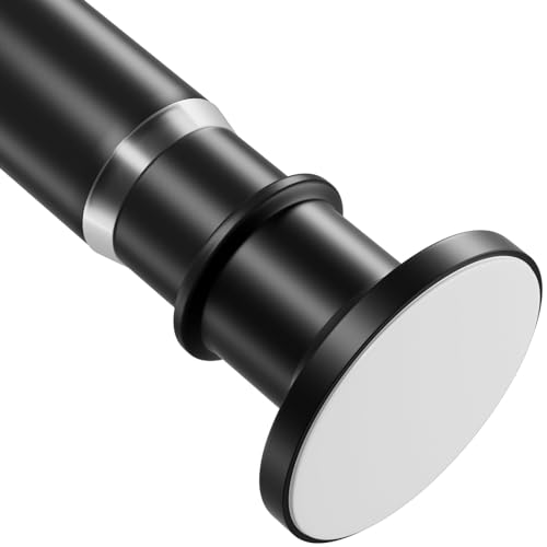 Small Shower Curtain Rod 18-32 In, Black Short Tension Rod | Installs by Spring Tension with No Drilling, Built in Durable Stainless Steel - color: Black