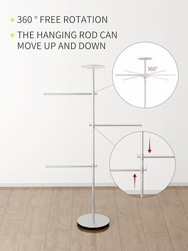 RFOUO Freestanding Towel Rack for Bathroom, 42-Inch,Brushed Nickel | Floor Bath Towel Holder Stand, Heavy Marble Base,Towel Drying Rack, Stainless Steel Brushed Finish