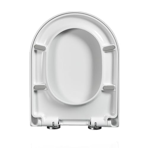 Toilet seat, With Quick Release for Easy Cleaning and Simple Top Fixing Slow Close Toilet Lid for D Shaped Loo Seat - size: 02A
