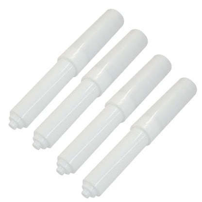 4Pack Toilet Paper Holder Spring Rod Replacement | Plastic, Spring Loaded, White