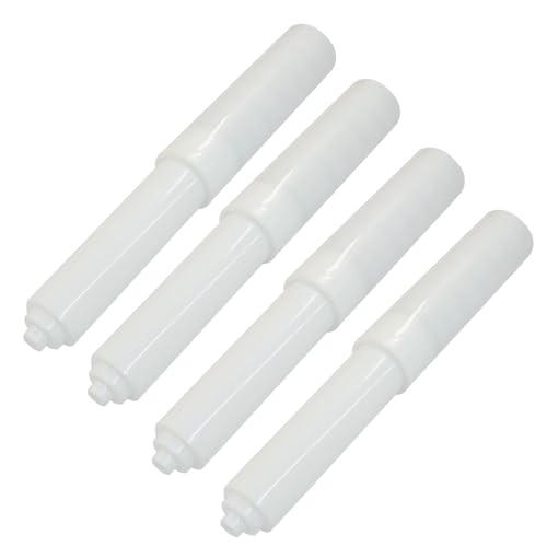4Pack Toilet Paper Holder Spring Rod Replacement | Plastic, Spring Loaded, White