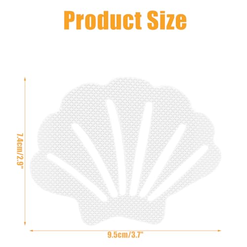 12 Pcs White Bathtub Stickers Non Slip Sea Shell Shape | Adhesive Decals, For Floor, Ladders, Bath Tub, Stairs, Bathroom, Shower Stickers - color: White