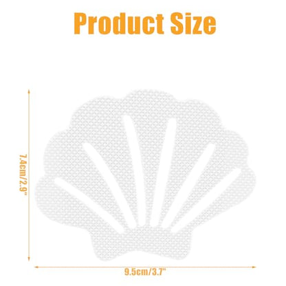 12 Pcs White Bathtub Stickers Non Slip Sea Shell Shape | Adhesive Decals, For Floor, Ladders, Bath Tub, Stairs, Bathroom, Shower Stickers - color: White