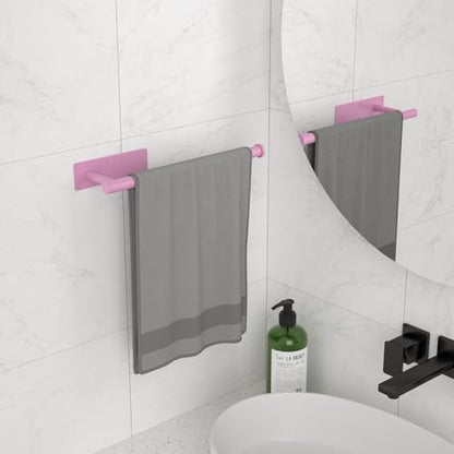Paper Towel Holder Under Cabinet, Self-Adhesive,No Drilling, Stainless Steel, Wall-Mounted for Kitchen and Bathroom, Easy Install, Durable, Space-Saving, Ideal for Home, RV (Pink, 1 Pack) - color: Pink