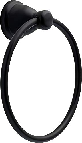 Franklin Brass 3-Piece Matte Black Bathroom Set Towel Rack, Ring, Toilet Paper Holder| Kinla Bath Accessories - color: Matte Black, style: 3-Piece Bath Accessory Set