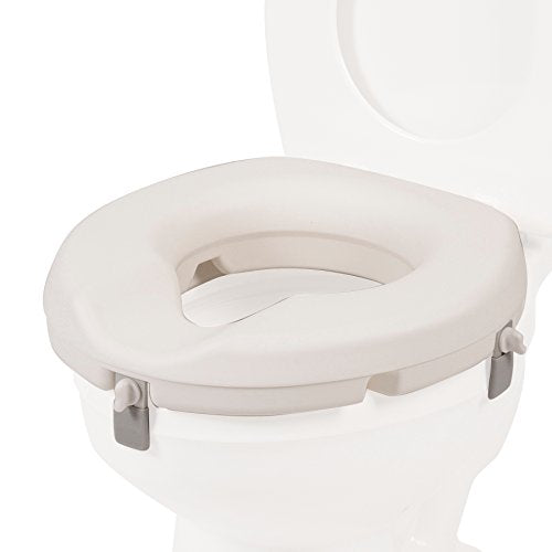 PCP Raised Toilet Seat, Increase Height Over Commode, Elevated, White, 3 Inch Rise