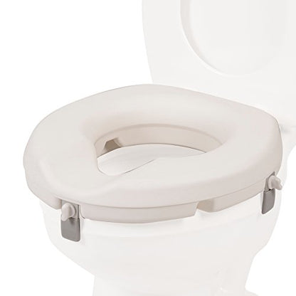PCP Raised Toilet Seat, Increase Height Over Commode, Elevated, White, 3 Inch Rise