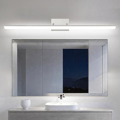 48 inch LED Modern Bathroom Vanity Lighting Fixtures Over Mirror, Brushed Nickel Adjustable Makeup Vanity Light Bar Dimmable 46W 5000K Cool White - color: Nickel-48 Inch 5000k