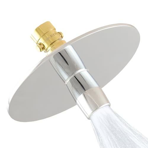 High Sierra Showerheads® - NEW Gen 3 'Reflections' All Metal High Efficiency Shower Head & Fogless Mirror - 1.8 GPM - Polished Brass Finish - color: Polished Brass, size: 1.8 GPM