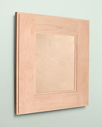 14x11 Concealed Picture Frame Medicine Cabinet Without Mirror for Bathroom, Recessed in Wall, Made in North America, Real Wood, NO MDF, Adjustable Shelf, Unfinished Solid Panel - color: Unfinished Solid Wood Panel, size: 11x14