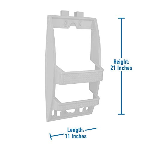 Bath Bliss Multi Hanging Option Shower Caddy | Over the Showerhead | Adhesive Backing | Screw Mount | Organizer | Large Shampoo & Conditioner Bottle Holders | Razor & Loofah Hooks | White