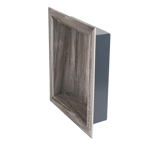 Palisade 17.5 in x 15.5 in Vinyl Shower Niche Louvre Granite | Waterproof Shower Insert - color: Louvre Granite