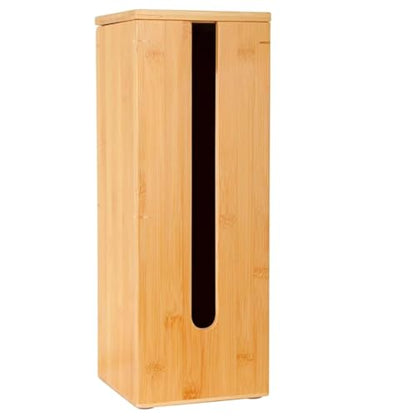Bamboo Toilet Paper Storage,Wood Toilet Paper Holder Stand,Freestanding Vertical Tissue Storage Organizer, Holds 4 Rolls, 16.1 x 5.9 x 5.9 in / 41 x 15 x 15 cm, for Bathroom Organizer