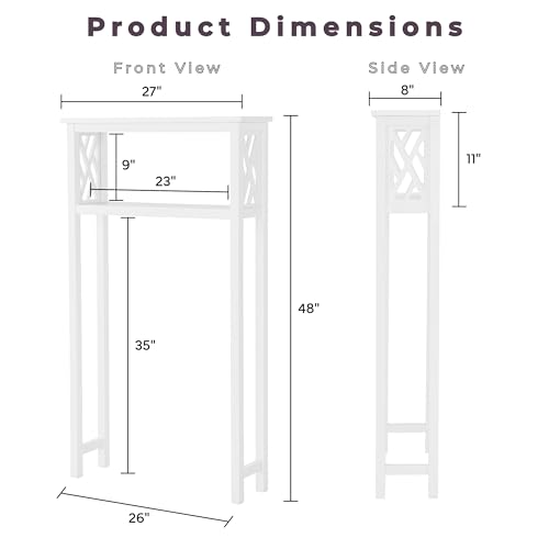 Alaterre Furniture Coventry Over the Toilet Storage Shelf, White, 27” x 48”